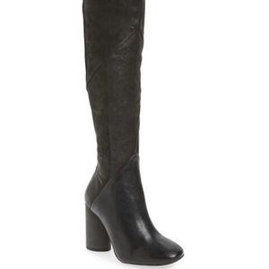 Free People Over the Knee Bright Lights Leather Patchwork Boots